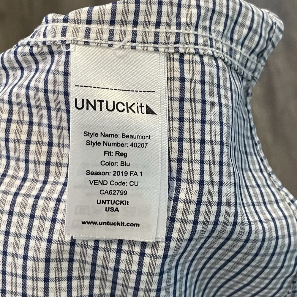 UNTUCKit Beaumont Shirt Men's 3XL Plaid‎ Long Sleeve Button Stretch Performance - Picture 6 of 9
